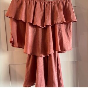 Show Me Your MuMu Pink Ruffled Tiered Romper Size XS